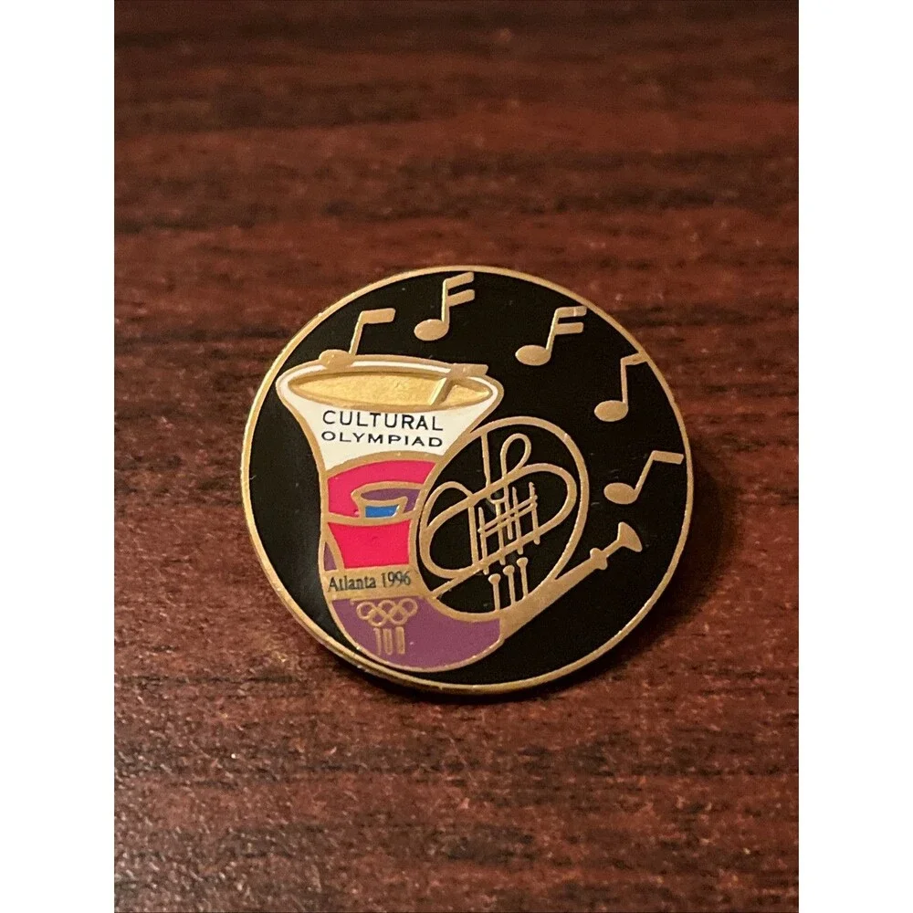 Vintage 1996 Atlanta Olympics Cultural Olympiad French Horn‎ Lapel Hat Pin